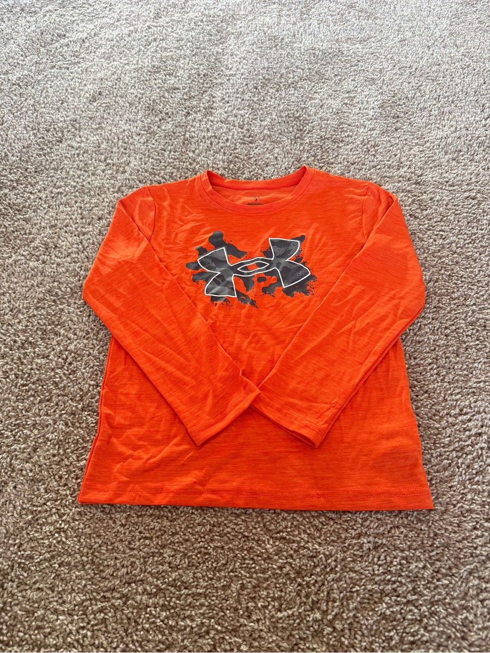 Under Armour Bright Orange Long-Sleeve Logo Tee for Kids